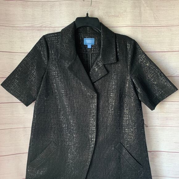 Simply Vera Vera Wang Black Shimmer Jacket Short Sleeve Size Medium - Picture 2 of 16